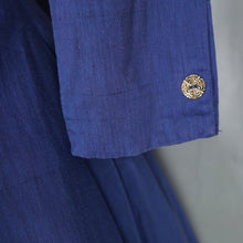 Load image into Gallery viewer, BLUE 50s 60s FIT AND FLARE DRESS WITH BIG COLLAR AND 3/4 SLEEVE - S