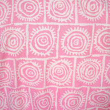 Load image into Gallery viewer, 50s FREDERICA STARKE of LONDON PINK AND CREAM SWIRLY SUN PRINT FULL SKIRTED SHIRT DRESS - XS