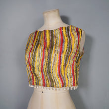Load image into Gallery viewer, 50s 60s "TREND" BEACHWEAR STRIPED CROP TOP WITH POMPOM FRINGE - S-M