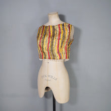 Load image into Gallery viewer, 50s 60s "TREND" BEACHWEAR STRIPED CROP TOP WITH POMPOM FRINGE - S-M