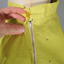 Load image into Gallery viewer, 50s RHINESTONED CHARTREUSE TEXTURED COTTON FULL SKIRT - 25.5"