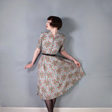 Load image into Gallery viewer, 40s &quot;CALPRETA&quot; SOFT RAYON SWIRLING PAISLEY PRINT DRESS - M-L