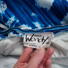 Load image into Gallery viewer, 60s "WENDY" BOLD BLUE AND WHITE PRINT FIT AND FLARE DRESS - XS-S
