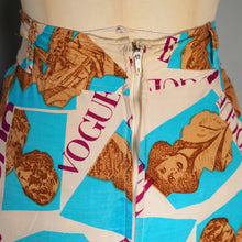 Load image into Gallery viewer, 70s NOVELTY FASHION / MAGAZINE LADY PORTRAIT &quot;VOGUE&quot; A-LINE SKIRT - 25&quot;