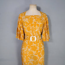 Load image into Gallery viewer, 30s GOLDENROD YELLOW BIAS CUT MAXI DRESS WITH PLEATING AND BELT - S