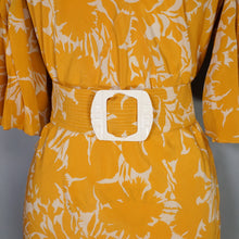 Load image into Gallery viewer, 30s GOLDENROD YELLOW BIAS CUT MAXI DRESS WITH PLEATING AND BELT - S