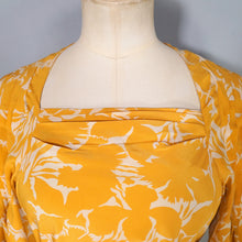 Load image into Gallery viewer, 30s GOLDENROD YELLOW BIAS CUT MAXI DRESS WITH PLEATING AND BELT - S