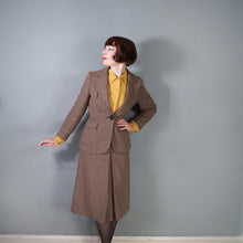 Load image into Gallery viewer, 70s DOES 40s BROWN HOUNDSTOOTH TWEED 2 PIECE SKIRT SUIT - S