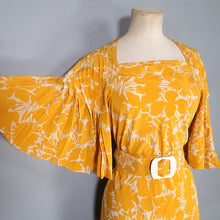 Load image into Gallery viewer, 30s GOLDENROD YELLOW BIAS CUT MAXI DRESS WITH PLEATING AND BELT - S