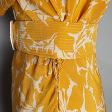 Load image into Gallery viewer, 30s GOLDENROD YELLOW BIAS CUT MAXI DRESS WITH PLEATING AND BELT - S