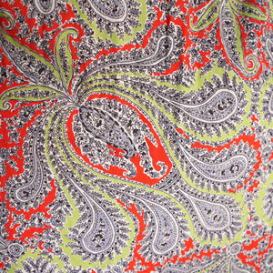 EARLY 50s BRIGHT GREEN AND RED PAISLEY PRINT SUN DRESS AND BOLERO - XS
