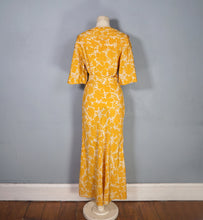 Load image into Gallery viewer, 30s GOLDENROD YELLOW BIAS CUT MAXI DRESS WITH PLEATING AND BELT - S