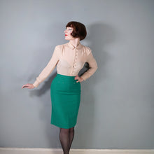 Load image into Gallery viewer, 50s 60s MAURICE BENSON KELLY GREEN FITTED WOOL SKIRT - 25"