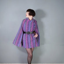 Load image into Gallery viewer, 70s JIMMY HOURIHAN PURE WOOL HEATHER PURPLE CAPE - M