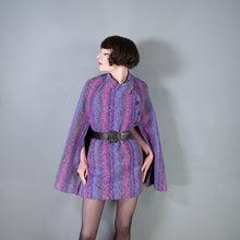 Load image into Gallery viewer, 70s JIMMY HOURIHAN PURE WOOL HEATHER PURPLE CAPE - M