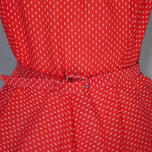 Load image into Gallery viewer, EARLY 50s SEMI SHEER RED HALTER DRESS WITH LACE NECK - S
