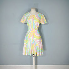 Load image into Gallery viewer, 60s JERRIE LURIE SWIRLY PSHYCEDELIC PRINT PASTEL DRESS - S