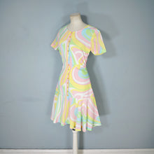 Load image into Gallery viewer, 60s JERRIE LURIE SWIRLY PSHYCEDELIC PRINT PASTEL DRESS - S