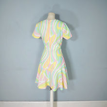 Load image into Gallery viewer, 60s JERRIE LURIE SWIRLY PSHYCEDELIC PRINT PASTEL DRESS - S