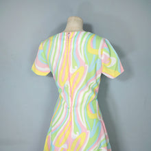 Load image into Gallery viewer, 60s JERRIE LURIE SWIRLY PSHYCEDELIC PRINT PASTEL DRESS - S