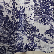 Load image into Gallery viewer, 40s LIGHTEST COTON DRESS IN BLUE WHITE TOILE DE JOUY PRINT - XS-S