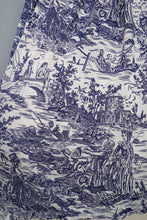 Load image into Gallery viewer, 40s LIGHTEST COTON DRESS IN BLUE WHITE TOILE DE JOUY PRINT - XS-S