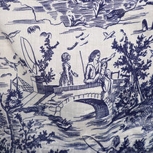 Load image into Gallery viewer, 40s LIGHTEST COTON DRESS IN BLUE WHITE TOILE DE JOUY PRINT - XS-S