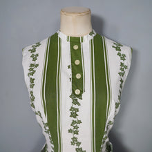 Load image into Gallery viewer, 50s CALIFORNIA COTTONS WHITE AND GREEN IVY LEAF PRINT COTTON DRESS - S