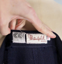 Load image into Gallery viewer, 40s CC41 UTILITY MIDNIGHT BLUE-BLACK FULL SKIRTED WOOL SKIRT - 25"