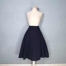 Load image into Gallery viewer, 40s CC41 UTILITY MIDNIGHT BLUE-BLACK FULL SKIRTED WOOL SKIRT - 25"
