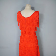 Load image into Gallery viewer, 70s 80s JOHN NEVILLE BOLD RED TASSLE FRINGE PARTY DRESS - M