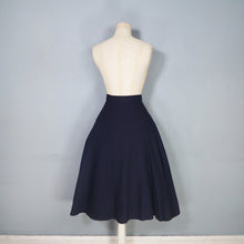 Load image into Gallery viewer, 40s CC41 UTILITY MIDNIGHT BLUE-BLACK FULL SKIRTED WOOL SKIRT - 25"