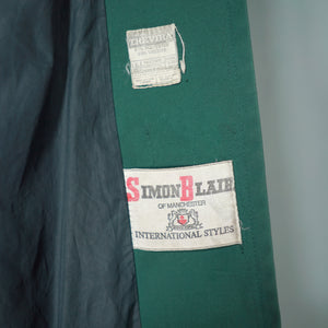 60s 70s "CRESTA" DEEP GREEN MACHINTOSH / BELTED TRENCH COAT - M