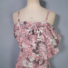 Load image into Gallery viewer, 50s 60s CHAFIL PINK DEWDROP ROSE PRINT PARTY DRESS AND BOLERO -