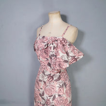 Load image into Gallery viewer, 50s 60s CHAFIL PINK DEWDROP ROSE PRINT PARTY DRESS AND BOLERO -