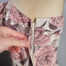 Load image into Gallery viewer, 50s 60s CHAFIL PINK DEWDROP ROSE PRINT PARTY DRESS AND BOLERO -