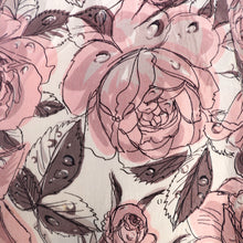 Load image into Gallery viewer, 50s 60s CHAFIL PINK DEWDROP ROSE PRINT PARTY DRESS AND BOLERO -