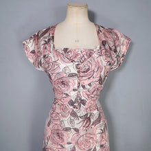 Load image into Gallery viewer, 50s 60s CHAFIL PINK DEWDROP ROSE PRINT PARTY DRESS AND BOLERO -