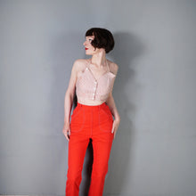 Load image into Gallery viewer, 50s 60s HIGH WAISTED BRIGHT BOLD RED CROPPED LEG DENIM JEANS - 26&quot;
