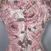 Load image into Gallery viewer, 50s 60s CHAFIL PINK DEWDROP ROSE PRINT PARTY DRESS AND BOLERO -