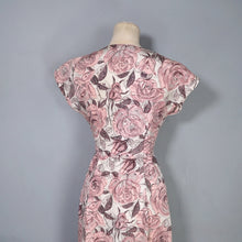 Load image into Gallery viewer, 50s 60s CHAFIL PINK DEWDROP ROSE PRINT PARTY DRESS AND BOLERO -