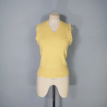 Load image into Gallery viewer, VINTAGE HANDKNITTED BRIGHT YELLOW WOOL TANK TOP / SLEEVELESS JUMPER - S