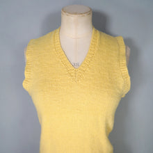 Load image into Gallery viewer, VINTAGE HANDKNITTED BRIGHT YELLOW WOOL TANK TOP / SLEEVELESS JUMPER - S