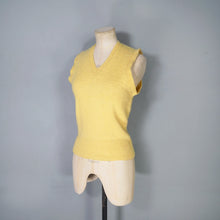 Load image into Gallery viewer, VINTAGE HANDKNITTED BRIGHT YELLOW WOOL TANK TOP / SLEEVELESS JUMPER - S