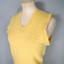 Load image into Gallery viewer, VINTAGE HANDKNITTED BRIGHT YELLOW WOOL TANK TOP / SLEEVELESS JUMPER - S