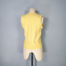 Load image into Gallery viewer, VINTAGE HANDKNITTED BRIGHT YELLOW WOOL TANK TOP / SLEEVELESS JUMPER - S
