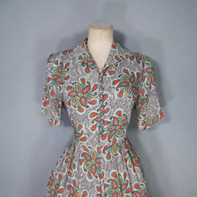 Load image into Gallery viewer, 40s &quot;CALPRETA&quot; SOFT RAYON SWIRLING PAISLEY PRINT DRESS - M-L
