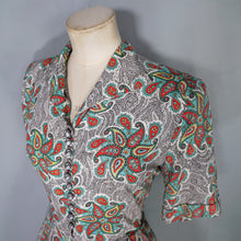 Load image into Gallery viewer, 40s &quot;CALPRETA&quot; SOFT RAYON SWIRLING PAISLEY PRINT DRESS - M-L