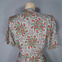 Load image into Gallery viewer, 40s &quot;CALPRETA&quot; SOFT RAYON SWIRLING PAISLEY PRINT DRESS - M-L
