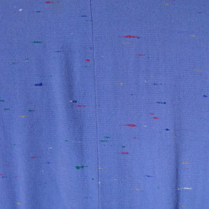 50s FLECKED BLUE DROP WAISTED LONG SLEEVE AUTUMN DRESS - S